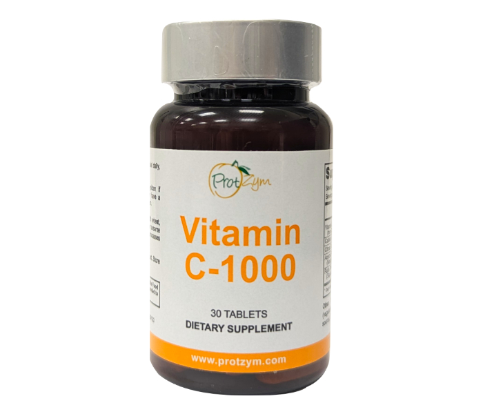 1000mg of vitamin C bottle with 30 tablets
